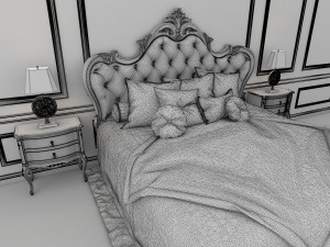 european style bed 9 3D Model