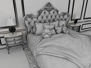 european style bed 9 3D Model