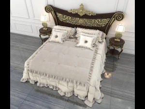 classic carved bed 3D Model