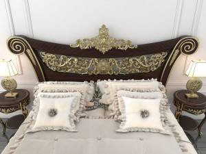 classic carved bed 3D Model
