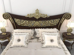 classic carved bed 3D Model