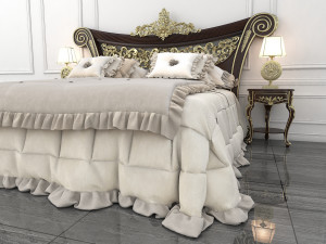 classic carved bed 3D Model