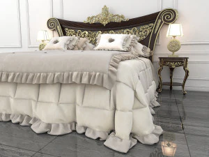 classic carved bed 3D Model