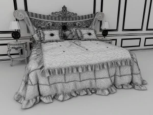 classic carved bed 3D Model