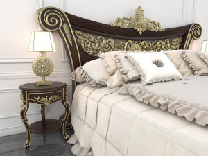 classic carved bed 3D Model