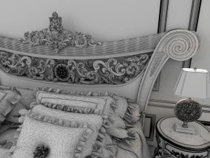 classic carved bed 3D Model