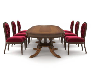 european carved dinning set 3 3D Model