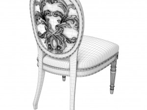 european carved dinning set 3 Model 3D