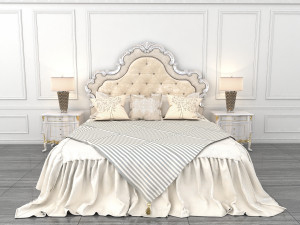european style bed 10 3D Model