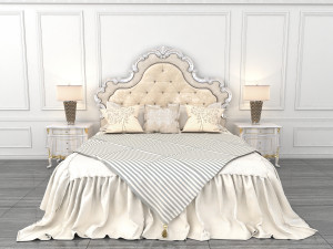 european style bed 10 Modèle 3D