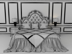 european style bed 10 3Dモデル
