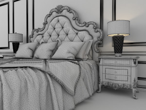 european style bed 10 3Dモデル