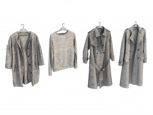 coats on hanger Modello 3D