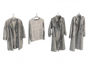 coats on hanger 3D Model