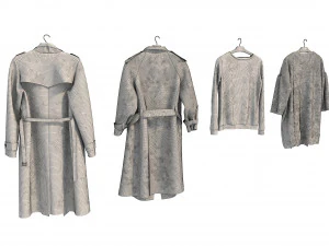 coats on hanger 3D Model
