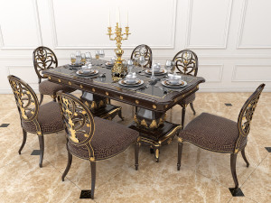 european style dinning table 3D Model