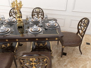 european style dinning table 3D Model