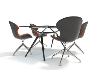 modern design dining table set 3D 模型
