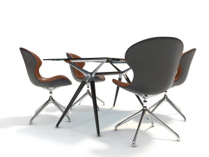 modern design dining table set 3D Model