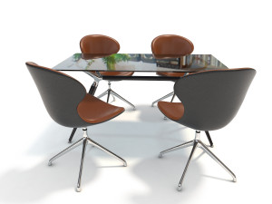 modern design dining table set 3D 模型