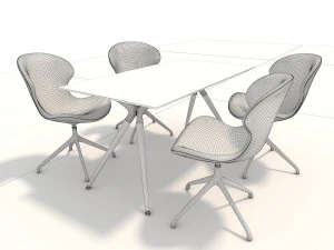 modern design dining table set 3D Model
