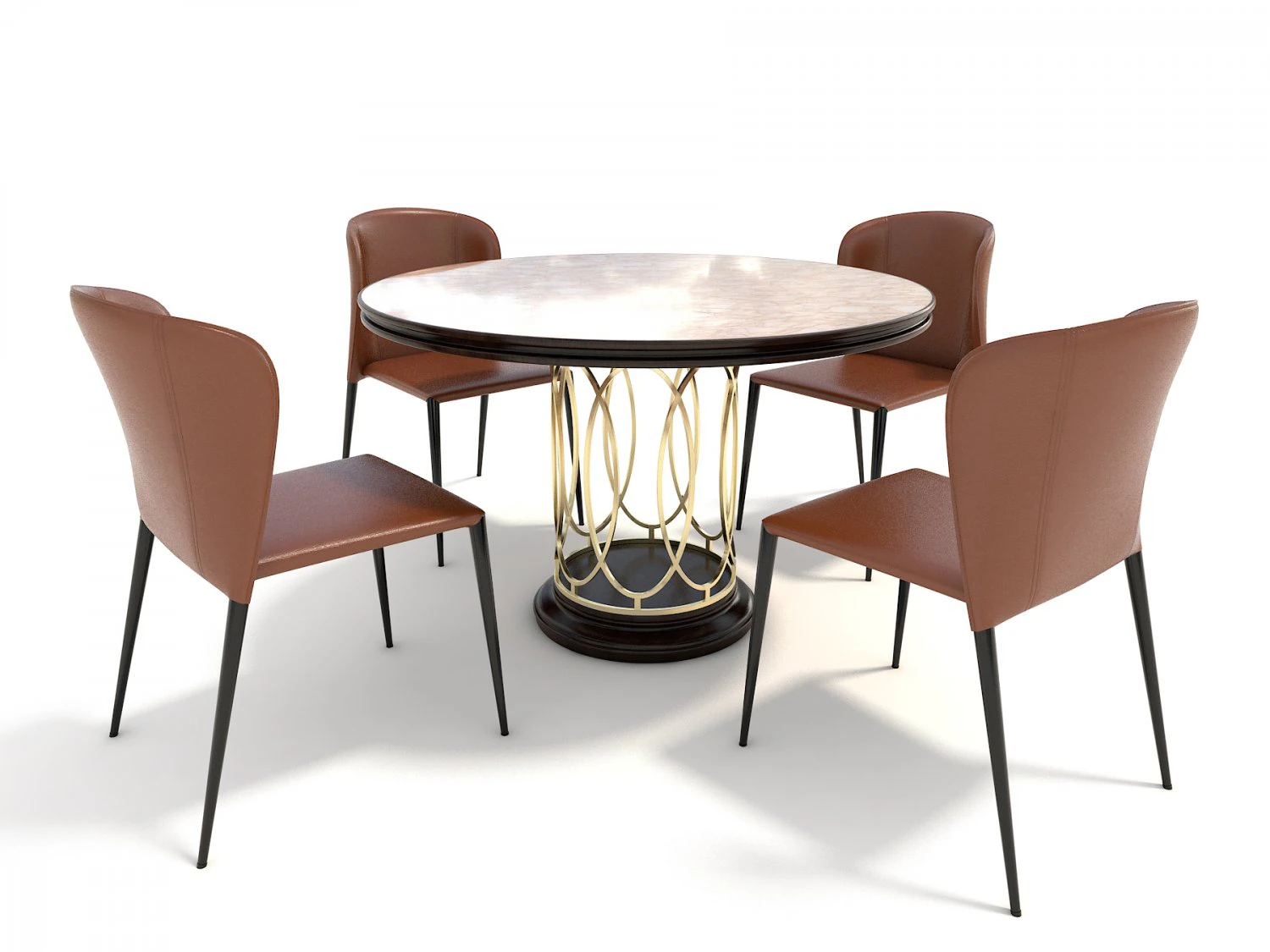contemporary design dining table set 3D Model .c4d .max .obj .3ds .fbx .stl .blend