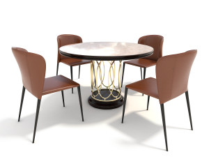 contemporary design dining table set 3D Model