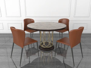 contemporary design dining table set 3D Model