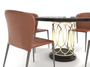 contemporary design dining table set 3D Model