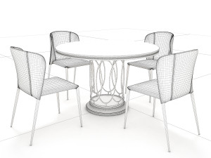 contemporary design dining table set Modèle 3D