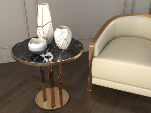 modern armchair set Model 3D