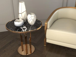 modern armchair set 3D Model
