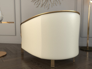 modern armchair set Model 3D