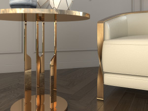 modern armchair set Model 3D