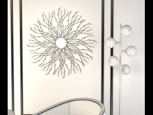 modern armchair set Model 3D