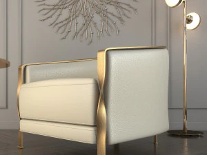 modern armchair set 3D Model