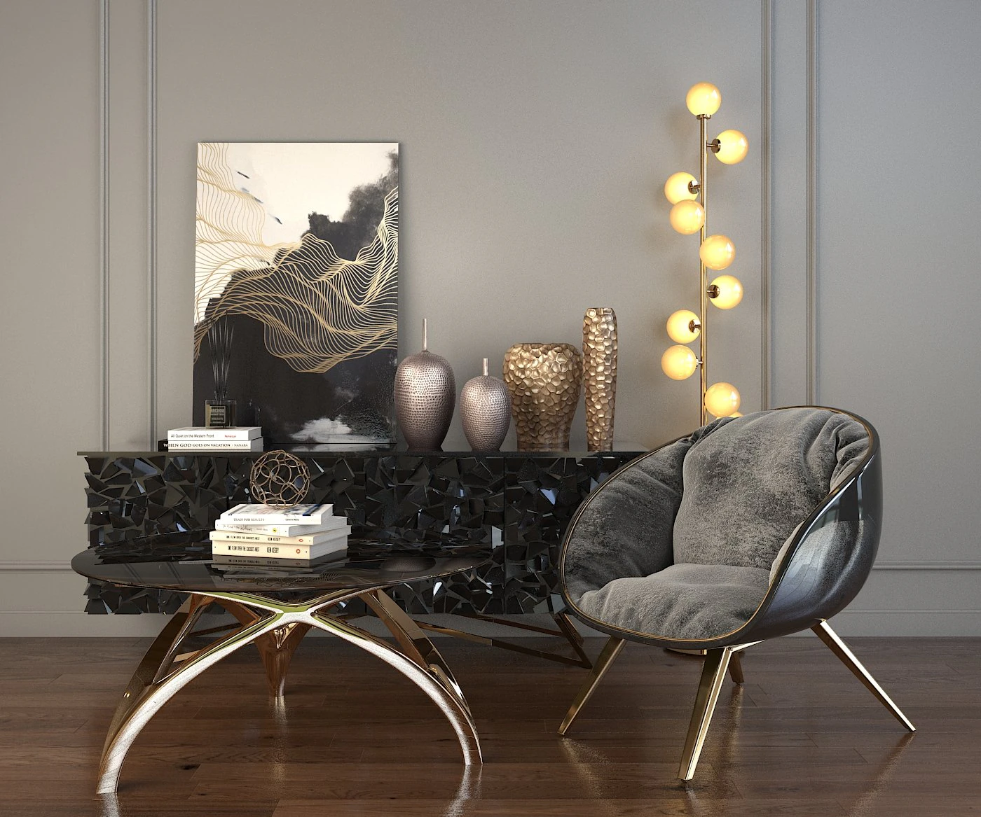 modern armchair set 2 3D Model .c4d .max .obj .3ds .fbx .stl .blend 