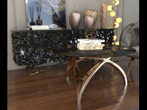modern armchair set 2 Modello 3D