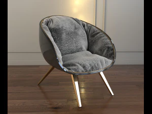 modern armchair set 2 3D Model