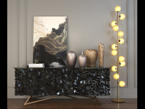 modern armchair set 2 Modello 3D