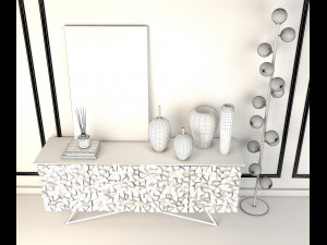 modern armchair set 2 Modello 3D