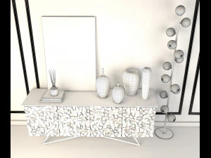 modern armchair set 2 3D Model