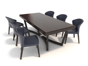 contemporary design dining table set 2 3D Модель