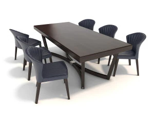 contemporary design dining table set 2 3D Model