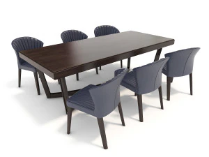contemporary design dining table set 2 3D Model