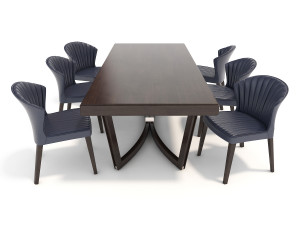 contemporary design dining table set 2 3D Модель