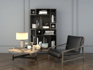 sedie relax e tavolino Modello 3D