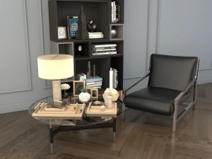 relaxing chairs and coffee table 3D Model