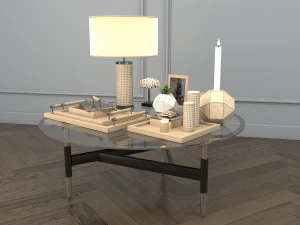 relaxing chairs and coffee table 3D Model