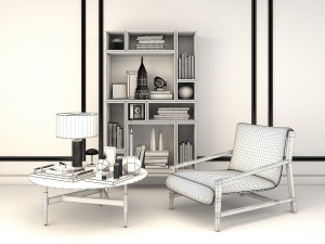 relaxing chairs and coffee table Modèle 3D